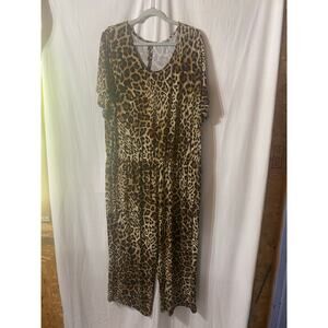 Susan Graver Animal Print Cheetah Women’s Jumpsuit 2X